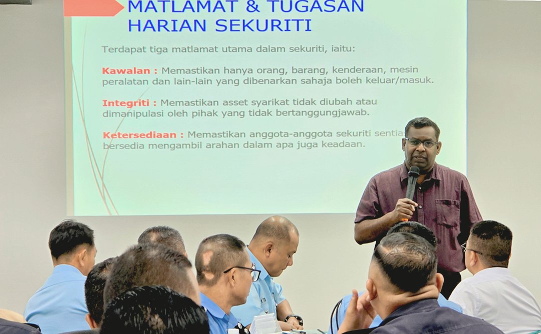 Two-day in-house training titled “Penyelia & Pegawal Keselamatan Profesional” enhances security professionalism